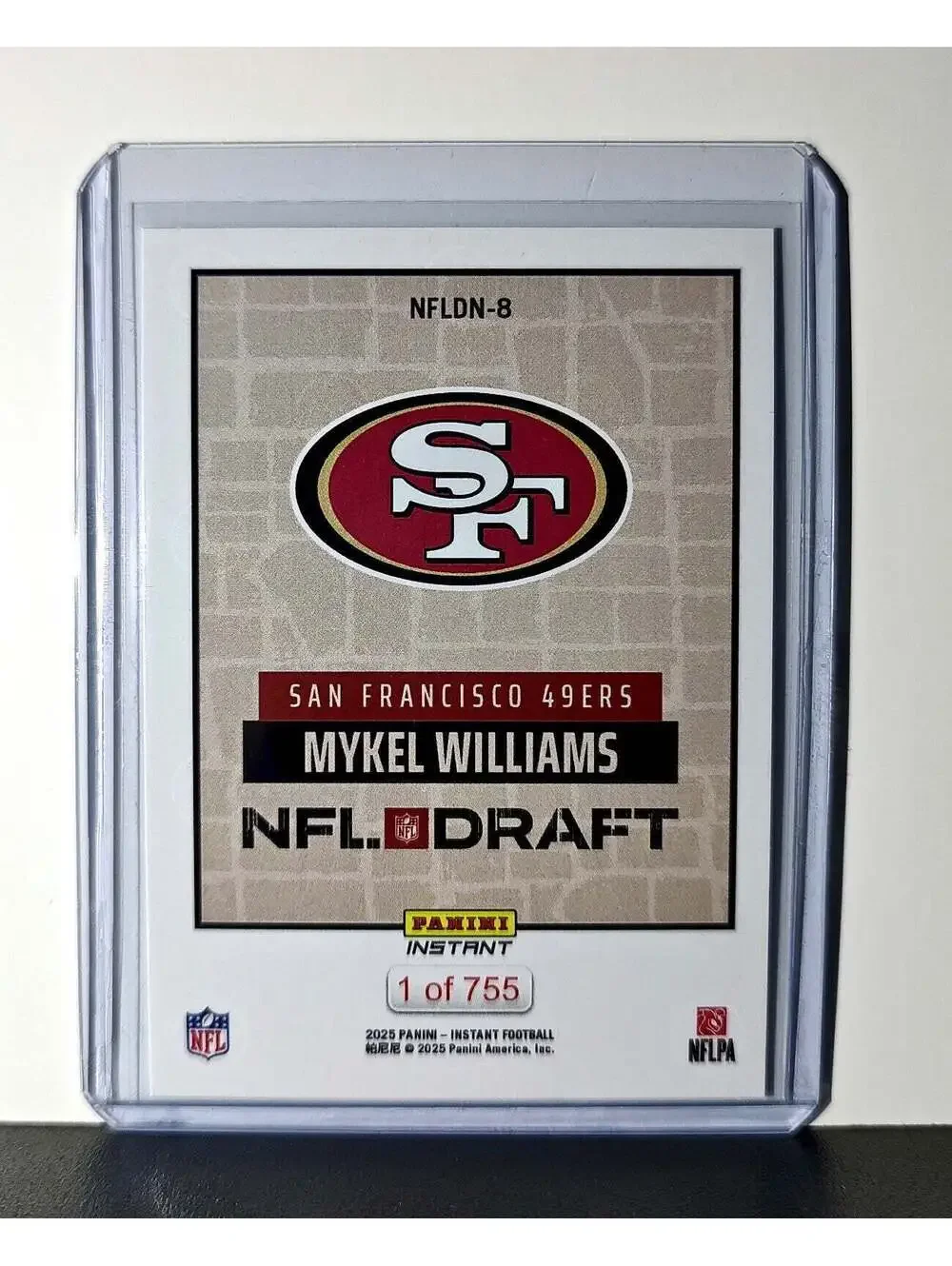 Mykel Williams Rookie 2025 NFL Draft #8 Card San Francisco 49ers 1 of 755